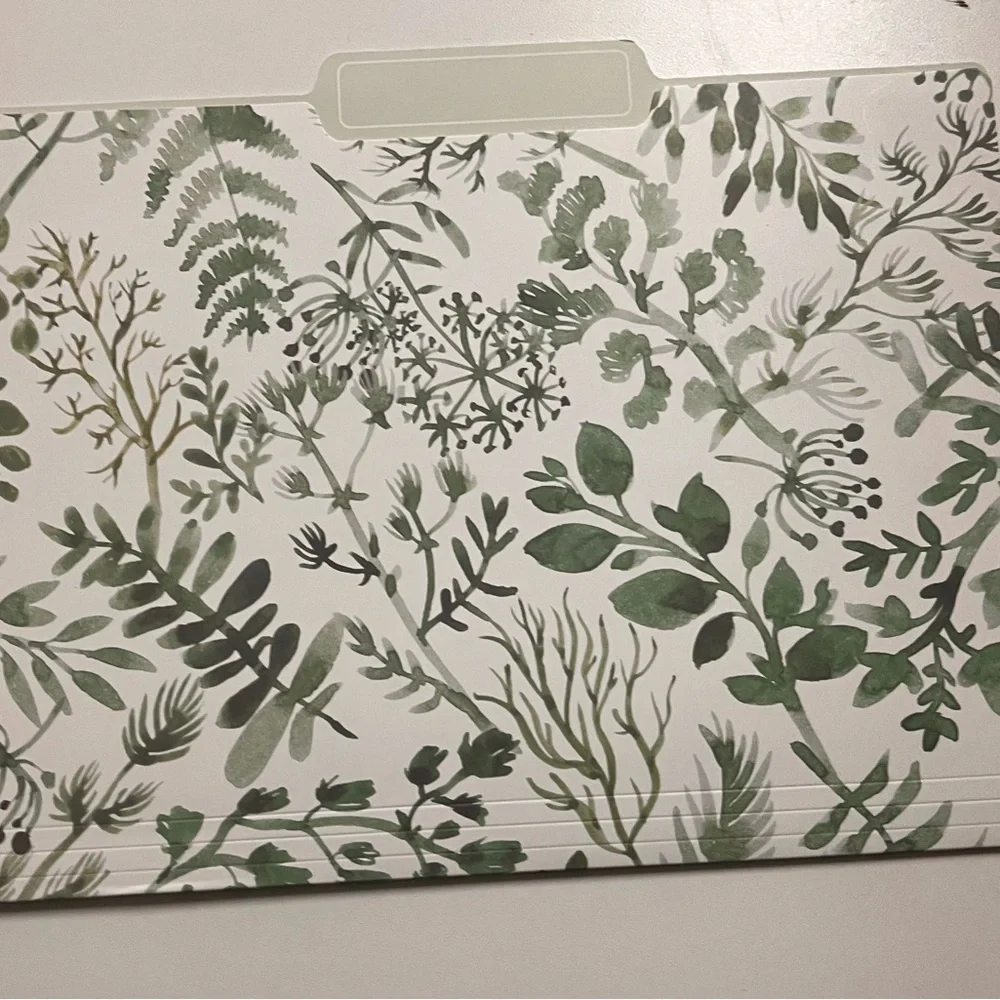 Botanical Green Leaf File Folders Bundle